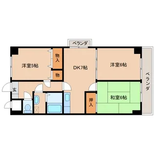 奈良県葛城市尺土【マンション】の間取り