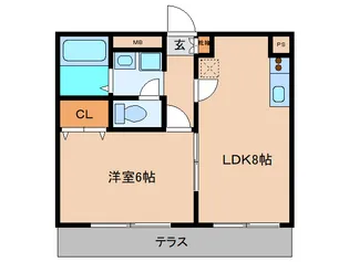 奈良県大和高田市日之出東本町【アパート】の間取り