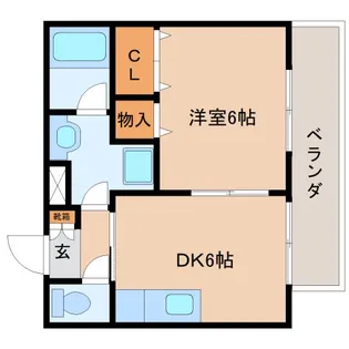 メゾンアンソレイエ【102号室】の間取り