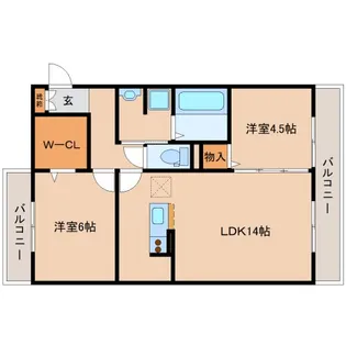 奈良県奈良市東九条町【アパート】の間取り