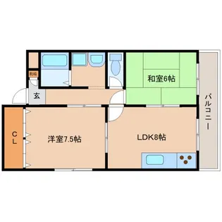 マーヴェリック北之庄【305号室】の間取り