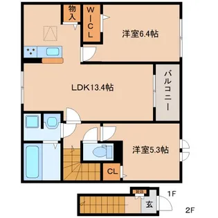奈良県大和郡山市額田部北町【アパート】の間取り