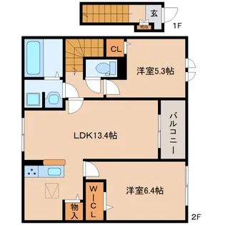 奈良県大和郡山市額田部北町【アパート】の間取り