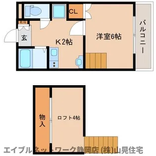 静岡県静岡市駿河区みずほ5丁目【アパート】の間取り