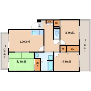 奈良県奈良市二条大路南3丁目【アパート】の間取り