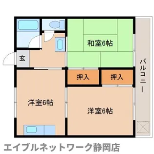 静岡県静岡市葵区足久保口組【アパート】の間取り