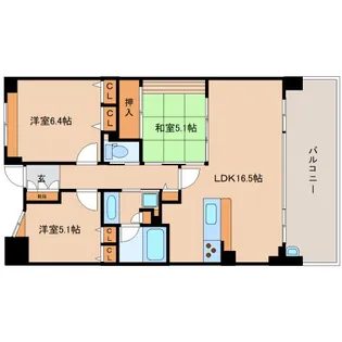 レイセニット奈良グラン・ヴェルジェ【3階】の間取り