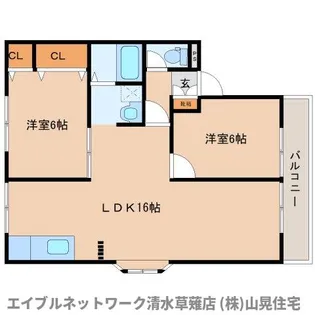 静岡県静岡市葵区南瀬名町【アパート】の間取り