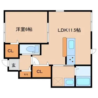 奈良県大和高田市大中南町【アパート】の間取り