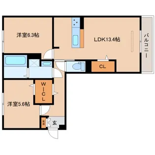 奈良県生駒郡斑鳩町法隆寺南3丁目【アパート】の間取り