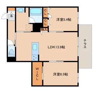 奈良県奈良市法蓮町【アパート】の間取り