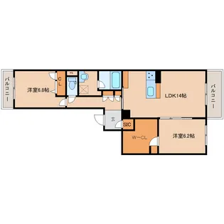 シャーメゾン 新大宮【201号室】の間取り