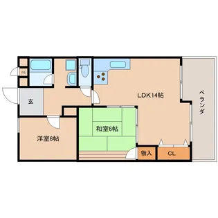奈良県生駒市上町【マンション】の間取り