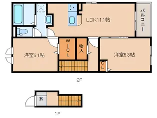 奈良県天理市石上町【アパート】の間取り