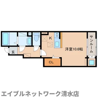 静岡県静岡市清水区船越3丁目【アパート】の間取り