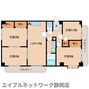 静岡県静岡市葵区北安東2丁目【マンション】の間取り