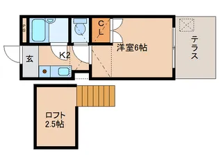 フラッツ南紀寺【1階】の間取り
