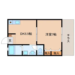 ドムール奥芝【1階】の間取り