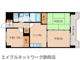 静岡県静岡市葵区北安東1丁目【マンション】の間取り
