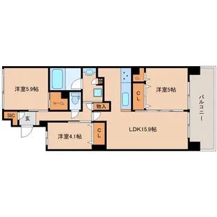 プラウド奈良大宮町【7階】の間取り