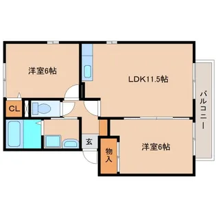 静岡県静岡市清水区北矢部町2丁目【アパート】の間取り