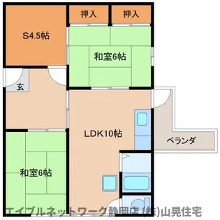 静岡県静岡市葵区安倍口新田【マンション】の間取り
