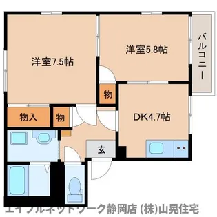 静岡県静岡市葵区松富1丁目【アパート】の間取り