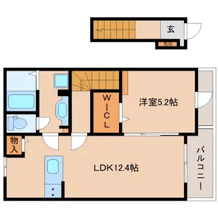 京都府木津川市木津南後背【アパート】の間取り