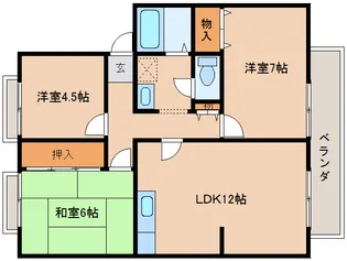 奈良県北葛城郡広陵町馬見北6丁目【アパート】の間取り