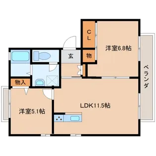 京都府木津川市梅美台1丁目【アパート】の間取り