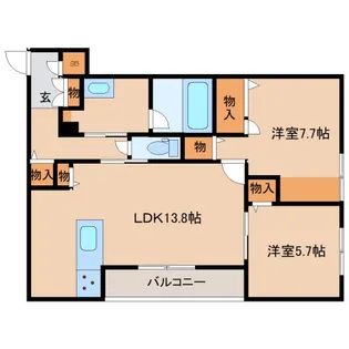 奈良県大和高田市西三倉堂1丁目【マンション】の間取り