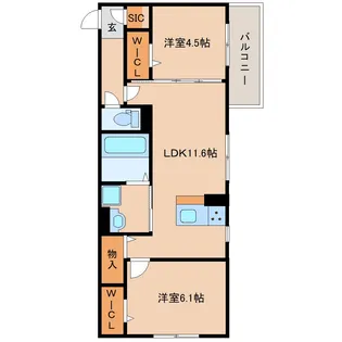 奈良県奈良市恋の窪1丁目【アパート】の間取り