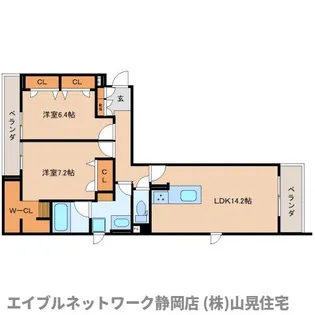 静岡県静岡市葵区安東1丁目【マンション】の間取り