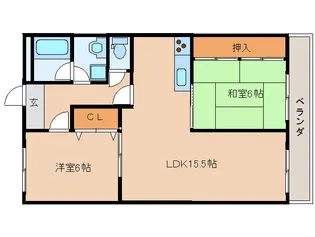 奈良県香芝市磯壁2丁目【マンション】の間取り