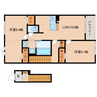 奈良県奈良市東九条町【アパート】の間取り