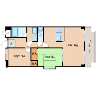奈良県橿原市木原町【マンション】の間取り