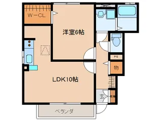 奈良県奈良市西九条町1丁目【アパート】の間取り