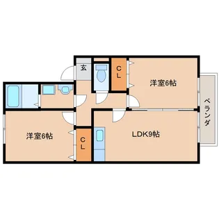 奈良県奈良市四条大路2丁目【アパート】の間取り
