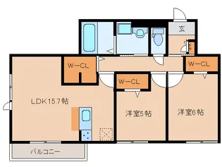 トゥールモンド曽我【2階】の間取り