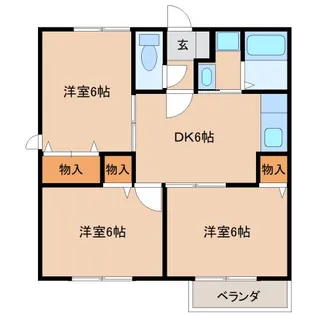 京都府木津川市加茂町里宇留志【アパート】の間取り