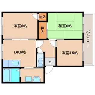 奈良県奈良市学園赤松町【アパート】の間取り