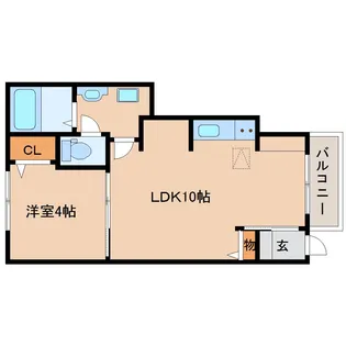 奈良県生駒市東生駒1丁目【アパート】の間取り