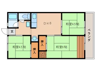 奈良県生駒市東菜畑2丁目【アパート】の間取り