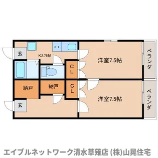 静岡県静岡市清水区鳥坂【アパート】の間取り
