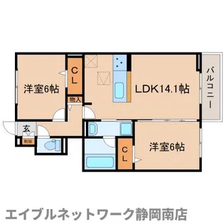 D crest高柳【1階】の間取り