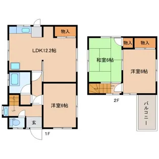 奈良県生駒市中菜畑2丁目【一戸建】の間取り