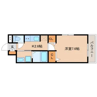 奈良県奈良市学園大和町3丁目【アパート】の間取り