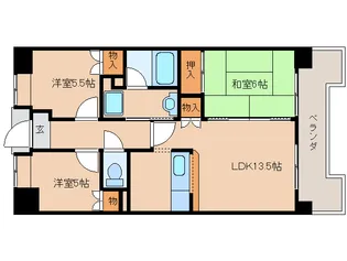 奈良県奈良市佐保台西町【マンション】の間取り