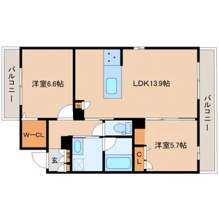 奈良県奈良市西大寺野神町1丁目【マンション】の間取り