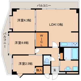 奈良県奈良市芝辻町3丁目【マンション】の間取り